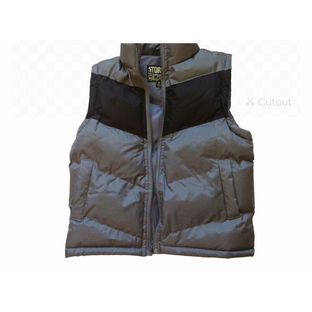 Store 68 Boys Vest Size 6 Gray Black With Pockets